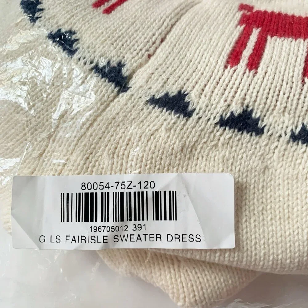 NEW Hanna Andersson Girl Fairisle Sweater Dress 6-7 years